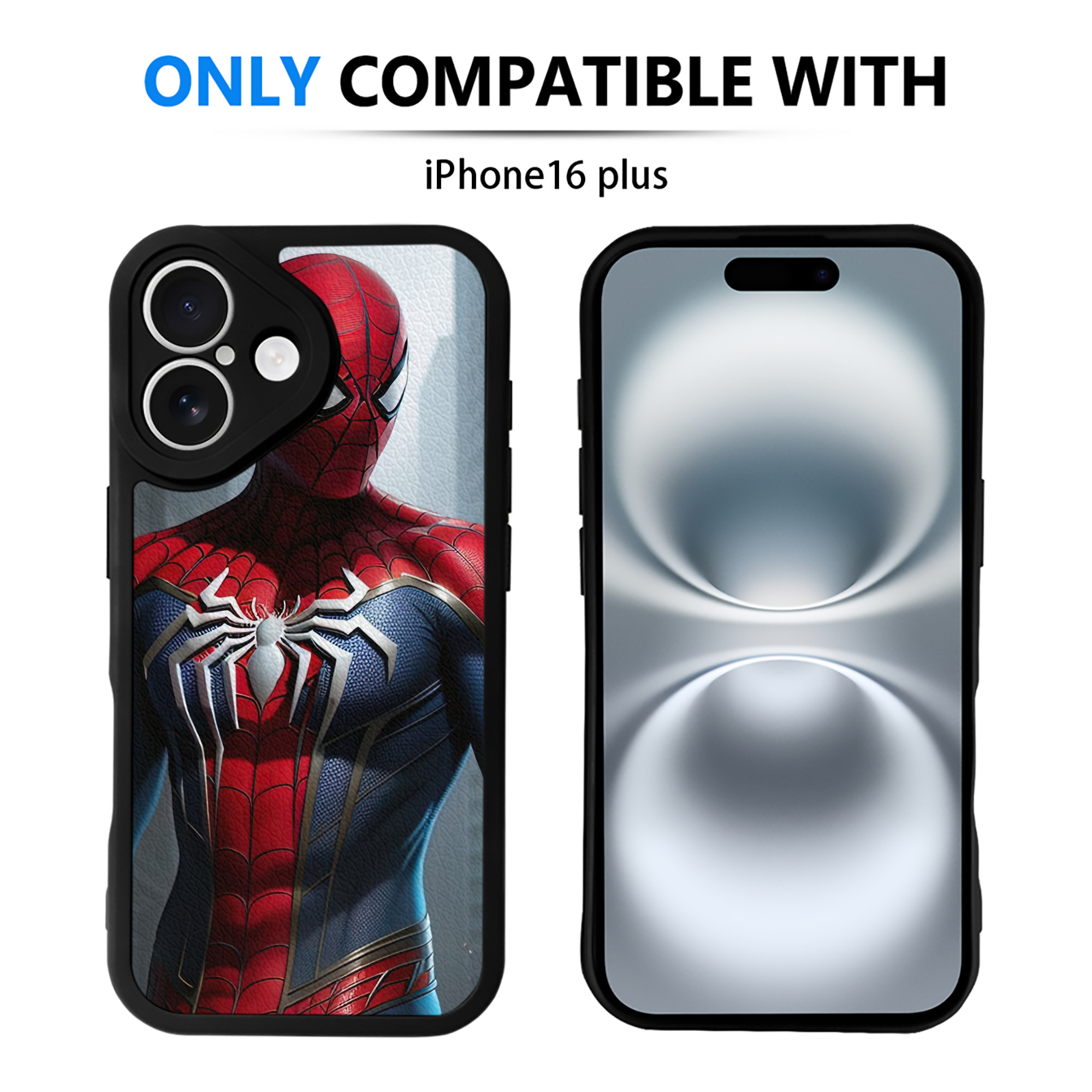 （画像用） Spider Man スパイダーマン 【iPhone 16シリーズ対応】シリコンスマホケース（レザー調） 材質：シリコン